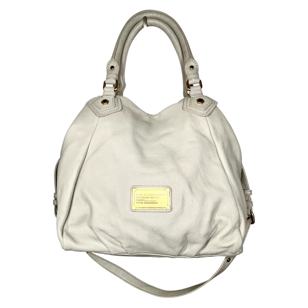 Marc By Marc Jacobs Classic Q Fran BEIGE Leather Shoulder Bag W/ Crossbody Strap